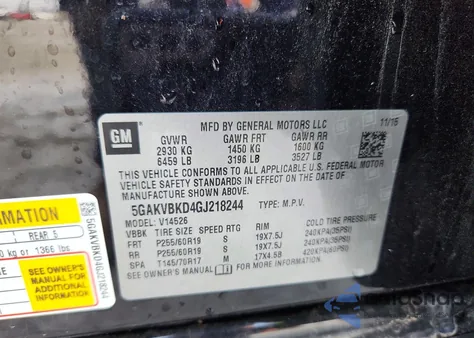 2016 Buick Enclave z USA, uszkodzony, nr VIN 5GAKVBKD4GJ218244